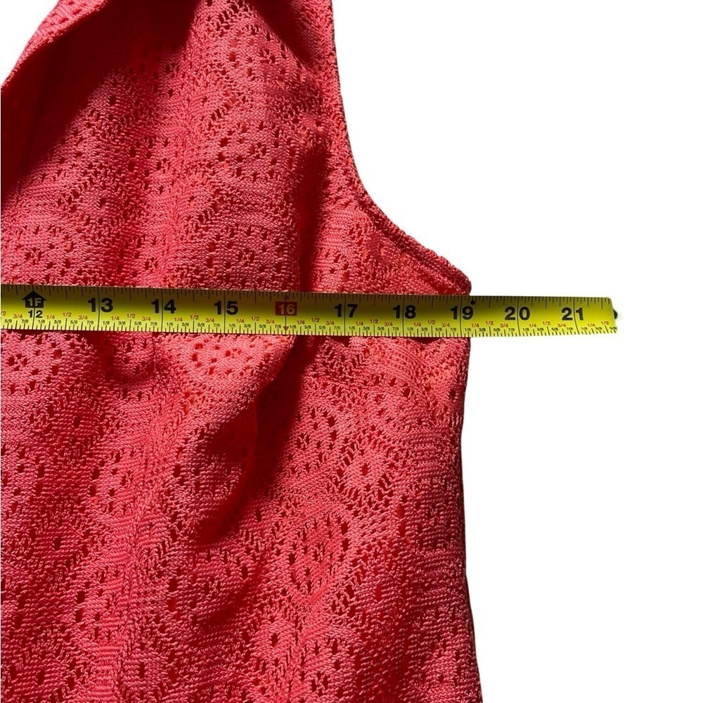 Allison Brittney Lace Pink/Peach Knee Length Geometric Design Dress Size Large - Picture 4 of 12